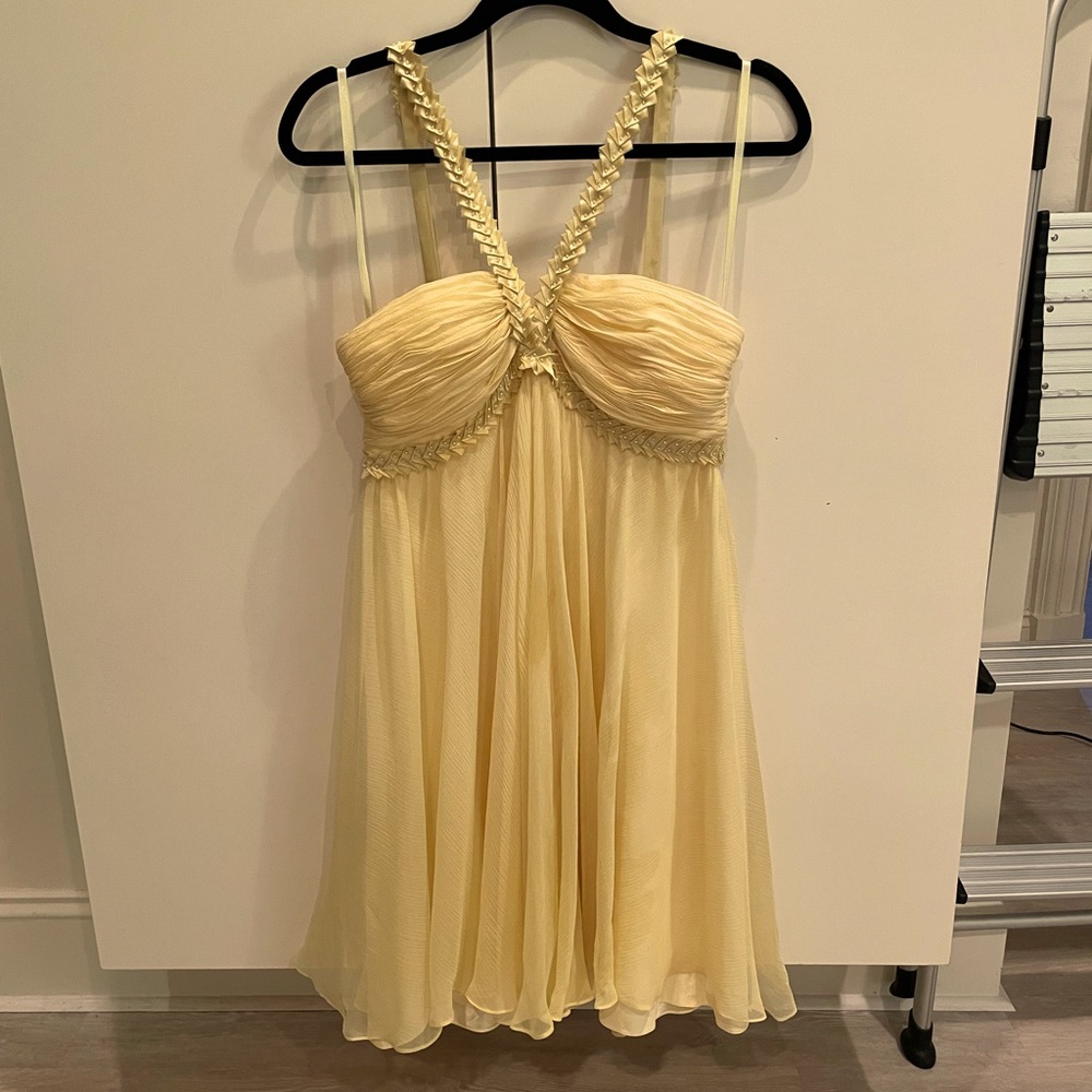 NWT NEW BCBG Yellow Chiffon Dress